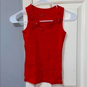 Floral patched tank top